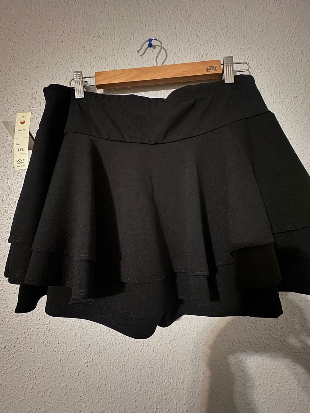Black Tiered Mini Skirt